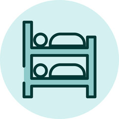 Hostel beds, illustration, vector on a white background.