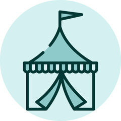 Circus tent, illustration, vector on a white background.