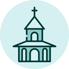 Church building, illustration, vector on a white background.