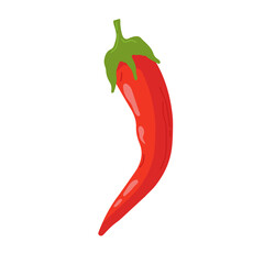 Red hot natural chili pepper pod realistic image with shadow vector illustration. Design for grocery, culinary products, seasoning and spice package, recipe web site decoration, cooking book