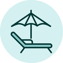 Beach chair, illustration, vector on a white background.