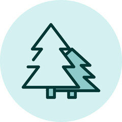 Forest trees, illustration, vector on a white background.