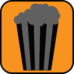 Movie popcorn, illustration, vector on a white background.