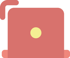 Office laptop, illustration, vector on a white background.