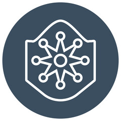 Police badge, illustration, vector on a white background.