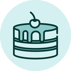 Sweet cherry cake, illustration, vector on a white background.