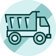 Warning sign no truck zone, illustration, vector on a white background.