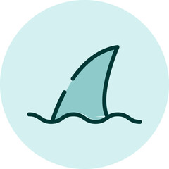 Warning sign shark, illustration, vector on a white background.