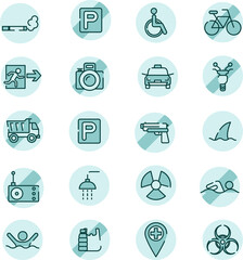 Warning signs for people, illustration, vector on a white background.