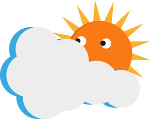 Cloudy day, illustration, vector on a white background.