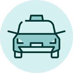 Warning sign taxi zone, illustration, vector on a white background.