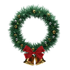 3d Christmas wreath  isolated on white background. Christmas wreath 3d illustration