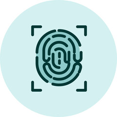 Touch id icon, illustration, vector on a white background.