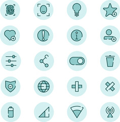 Web icon set pack, illustration, vector on a white background.