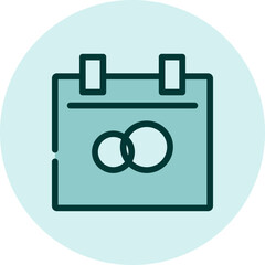 Wedding calendar, illustration, vector on a white background.