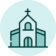 Wedding church, illustration, vector on a white background.