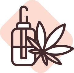 Marihuana addiction drug, illustration, vector on a white background.