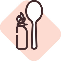 Spoon for drugs, illustration, vector on a white background.
