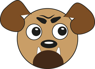Brown dog head, illustration, vector on a white background.