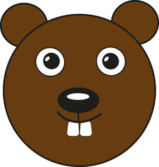Brown beaver, illustration, vector on a white background.
