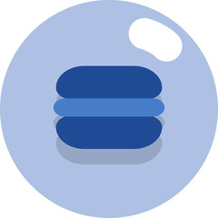 Obraz premium Blue macaron, illustration, vector on a white background.