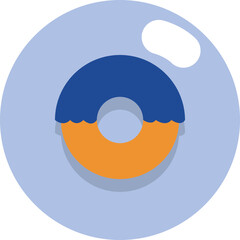 Blue donut, illustration, vector on a white background.