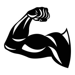 bodybuilder arm muscles vector