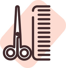 Hair dressing tools, illustration, vector on a white background.