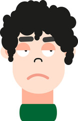 Suspicious boy, illustration, vector on a white background.