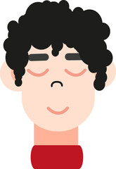 Calm boy, illustration, vector on a white background.