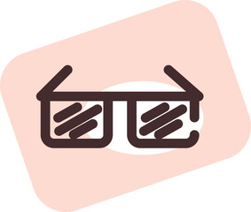 3D Glasses, illustration, vector on a white background.