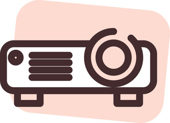 Cinema video projector, illustration, vector on a white background.