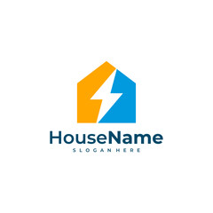 Home Bolt Logo Vector, Electric House Logo Icon Design Element, Design Illustration