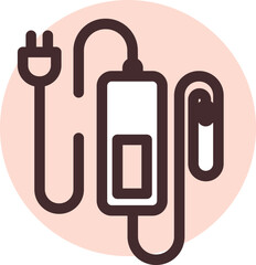Computer adapter, illustration, vector on a white background.