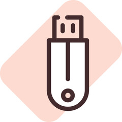 Computer usb, illustration, vector on a white background.
