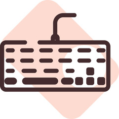 Computer keyboard, illustration, vector on a white background.