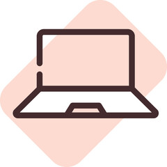 Computer laptop, illustration, vector on a white background.