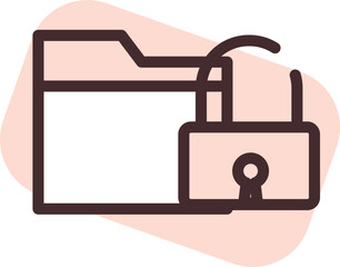 Private locked folder, illustration, vector on a white background.