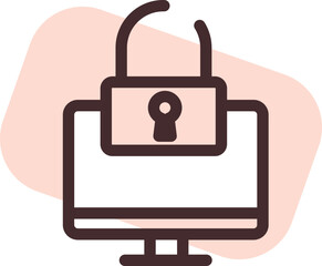 Naklejka premium Private computer, illustration, vector on a white background.