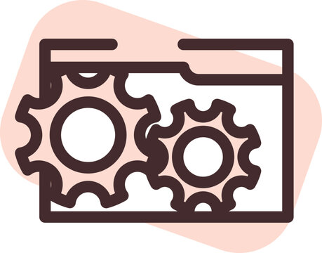 Computer setup, illustration, vector on a white background.