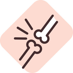 Bone arthritis, illustration, vector on a white background.