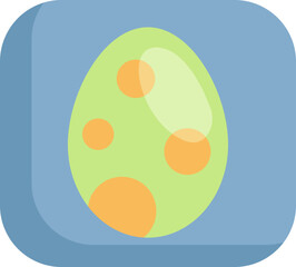 Green egg with yellow dots, illustration, vector on a white background.