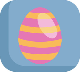 Pink and yellow easter egg, illustration, vector on a white background.