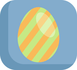 Yellow and green easter egg, illustration, vector on a white background.