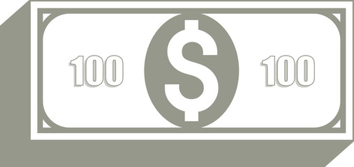 Dollar banknote. Fiat money sign symbol.