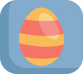 Yellow and red easter egg, illustration, vector on a white background.