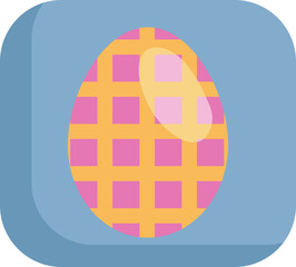 Pink egg with yellow squares, illustration, vector on a white background.