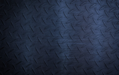 Blue metal floor plate texture and background