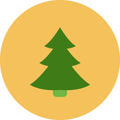 Naklejka premium Green ecology winter tree, illustration, vector on a white background.