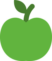 Green apple, illustration, vector on a white background.